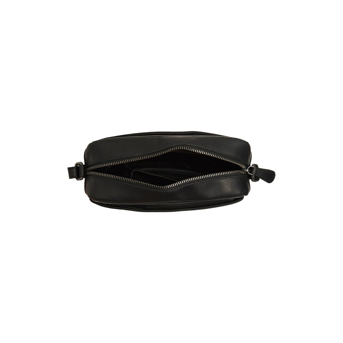 
Solid Antique Brass Hardware & Heavy-Duty Dual Zipper Detail on Arona Bandolera de cuero flor