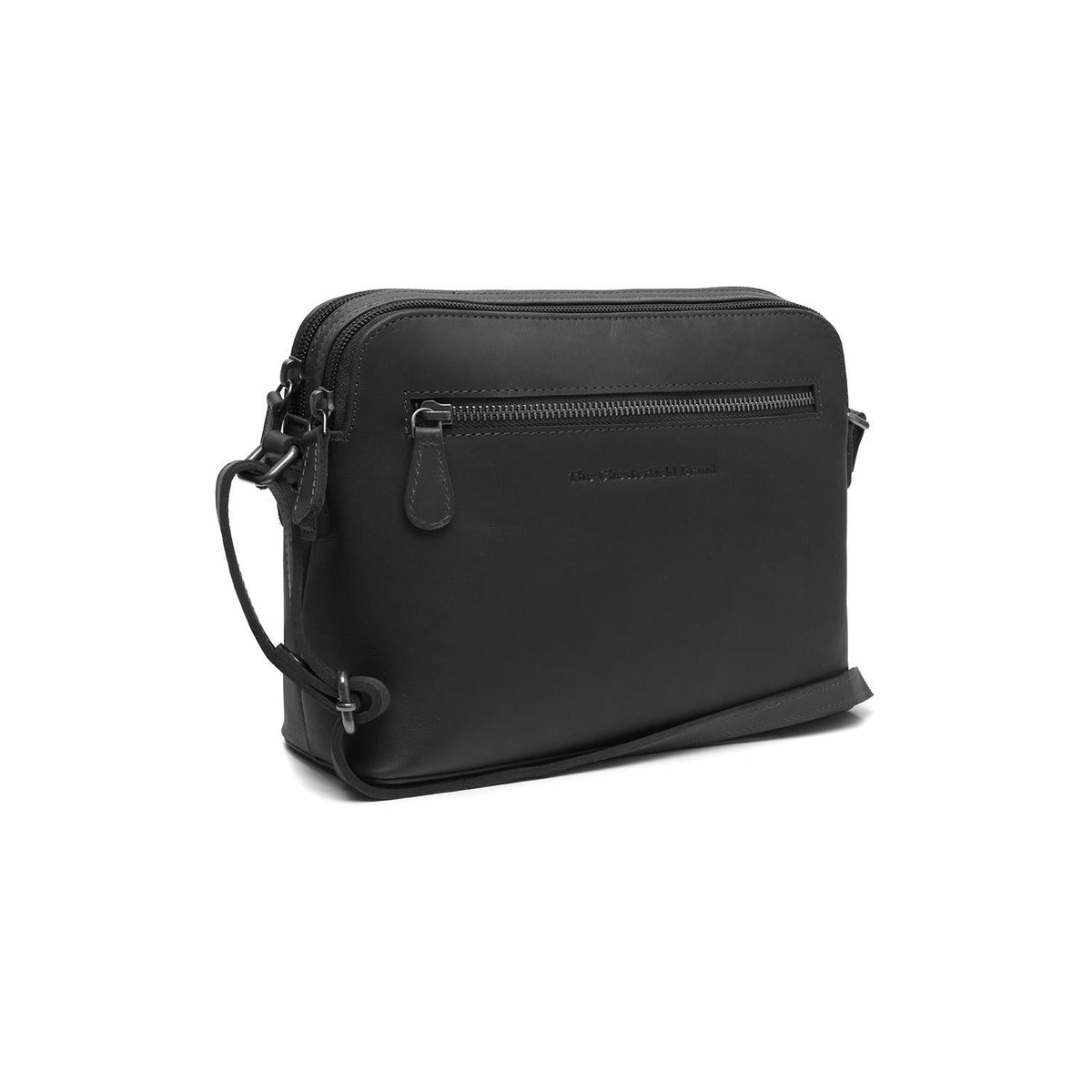 Nebraska Full-Grain Leather Crossbody Bag para Mujer in Classic 100% Full-Grain Leather - Full Exterior Front Profile View | Comprar online
