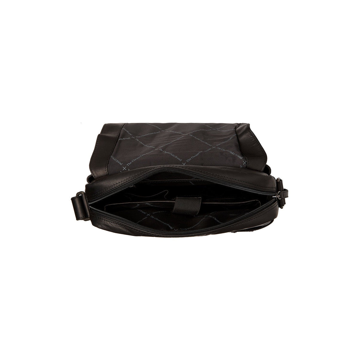 Solid Antique Brass Hardware &amp; Heavy-Duty Dual Zipper Detail on Raphael Full-Grain Leather Crossbody Bag para Hombre