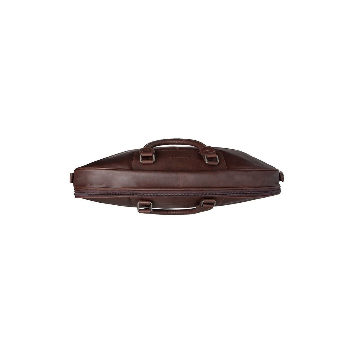 
Vista de detalle of Classic Collar & Heavy-Duty Zipper Hardware on Leather Garment Bag Josh