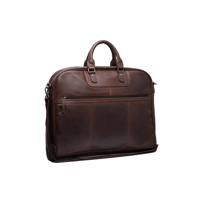 Leather Garment Bag Josh in Classic 100% Full-Grain Leather - Front Profile View & Tailored Silhouette | Buy Online