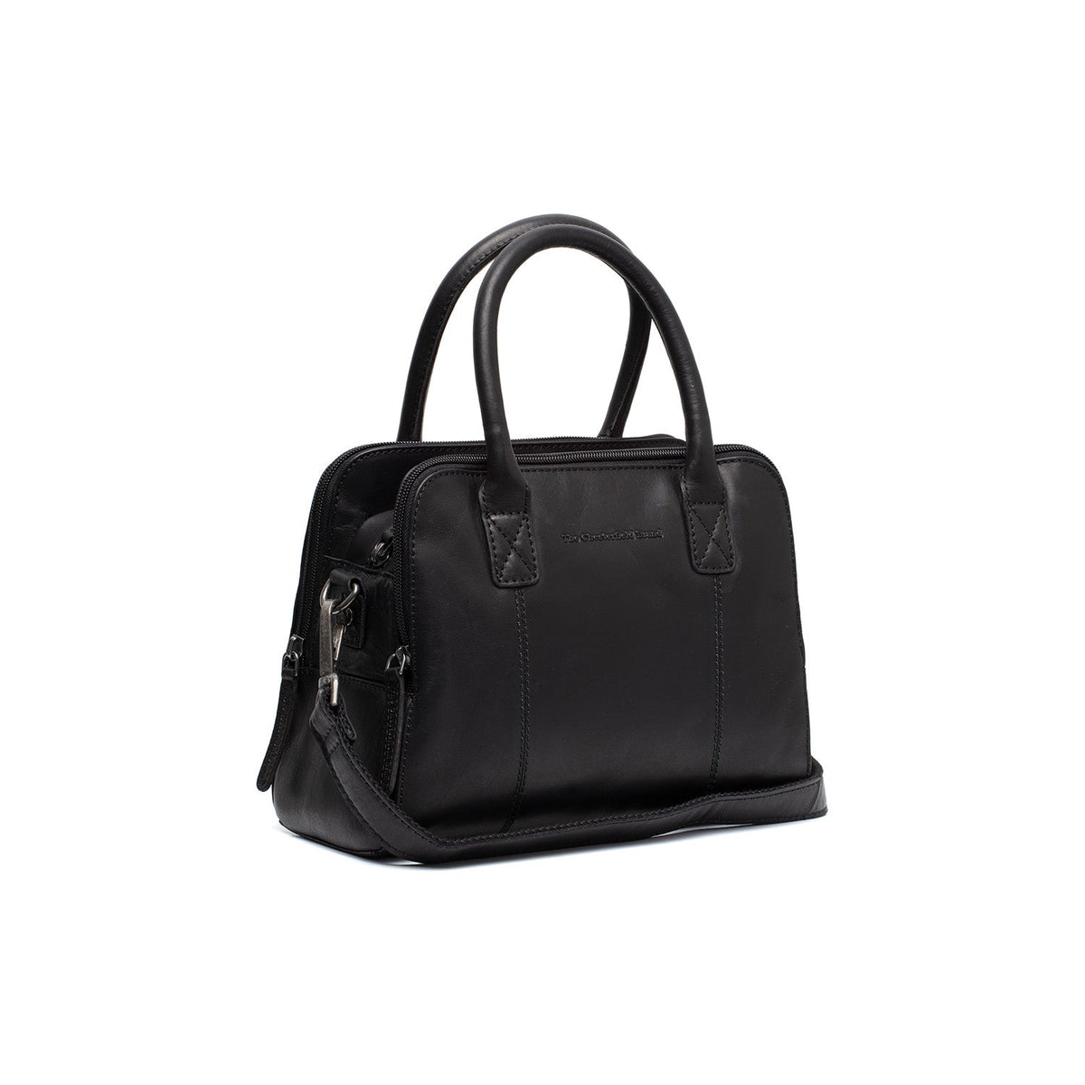 Ezra Full-Grain Leather Handbag para Mujer in Classic 100% Full-Grain Leather - Vista frontal y silueta a medida | Comprar online