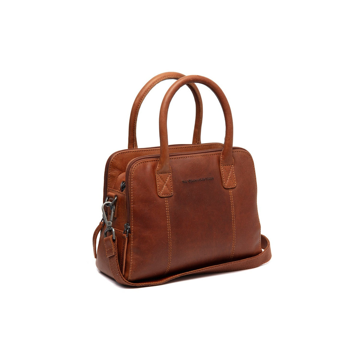 Tailored Rib Cuffs &amp; Hem Craftsmanship Construction Detail on Ezra Full-Grain Leather Handbag para Mujer