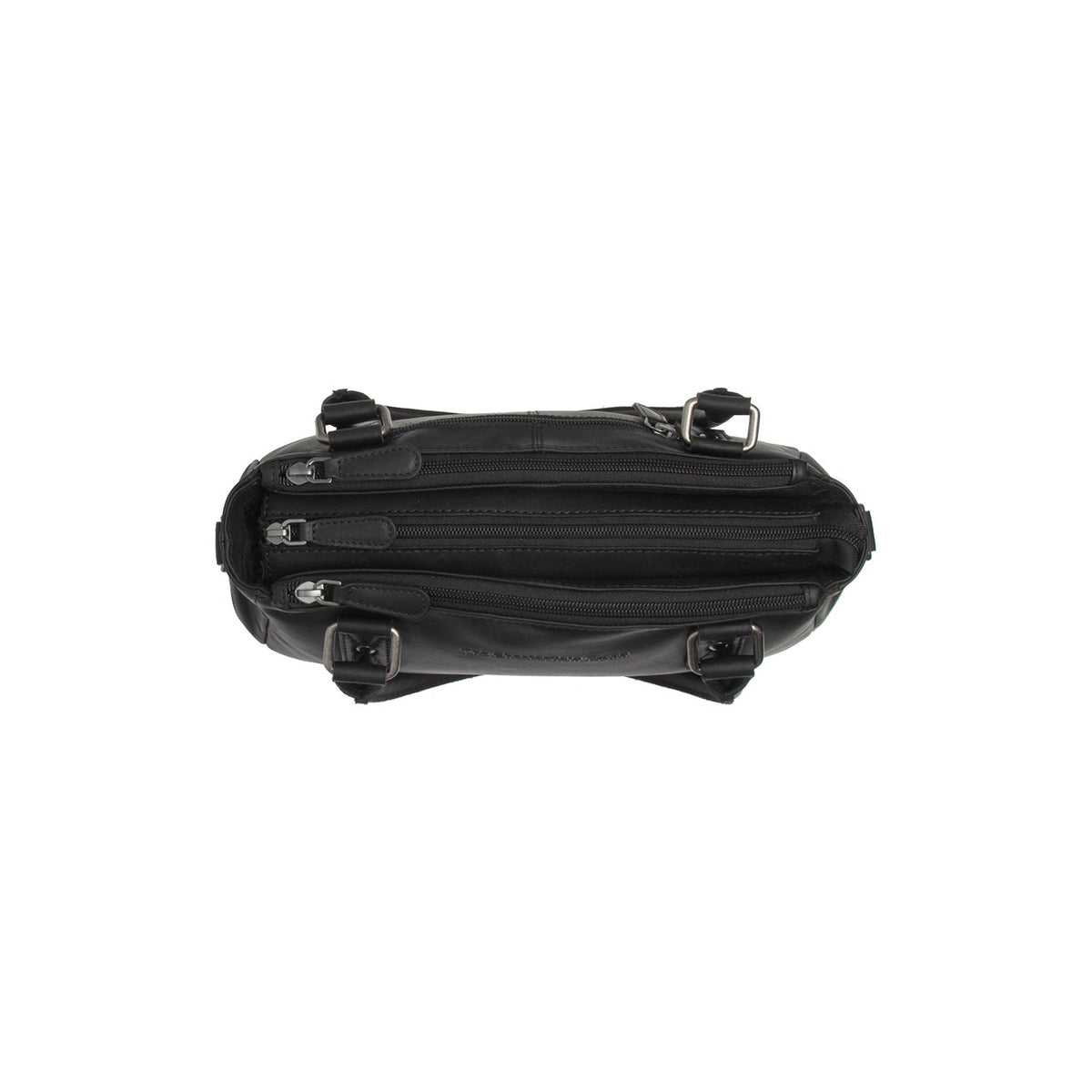 
Vista de detalle of Classic Collar & Heavy-Duty Zipper Hardware on Fenja Bolso de mano de cuero flor