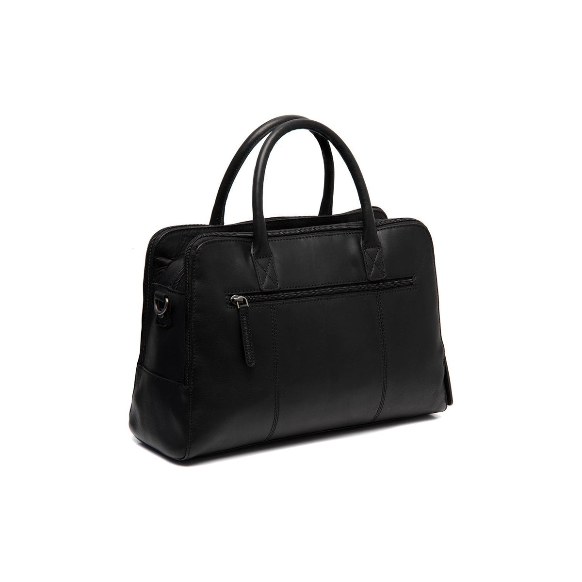Tailored Rib Cuffs &amp; Hem Craftsmanship Construction Detail on Layton Full-Grain Leather Handbag para Mujer