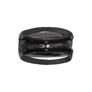 
Lunera Bolso de mano de cuero flor - Vista lateral mostrando el corte ergonómico de mangas