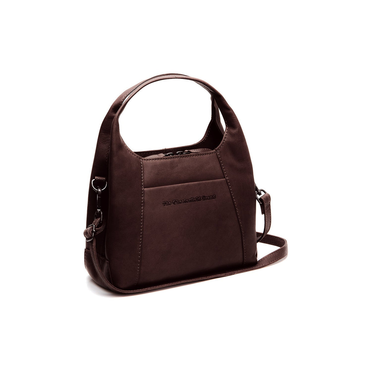 
Tailored Rib Cuffs & Hem Craftsmanship Construction Detail on Lunera Bolso de mano de cuero flor