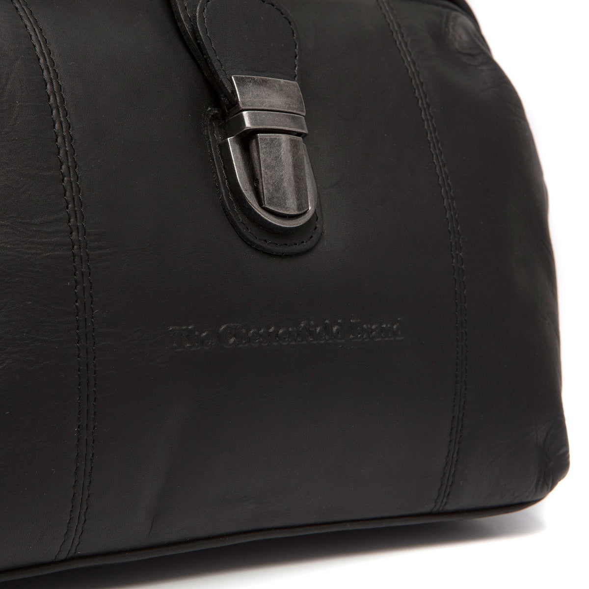 Detalle de cerca of Classic Collar &amp; Heavy-Duty Zipper Hardware on Rachael Full-Grain Leather Handbag para Mujer