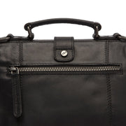 Rachael Full-Grain Leather Handbag para Mujer - Vista de perfil lateral con corte ergonómico de manga