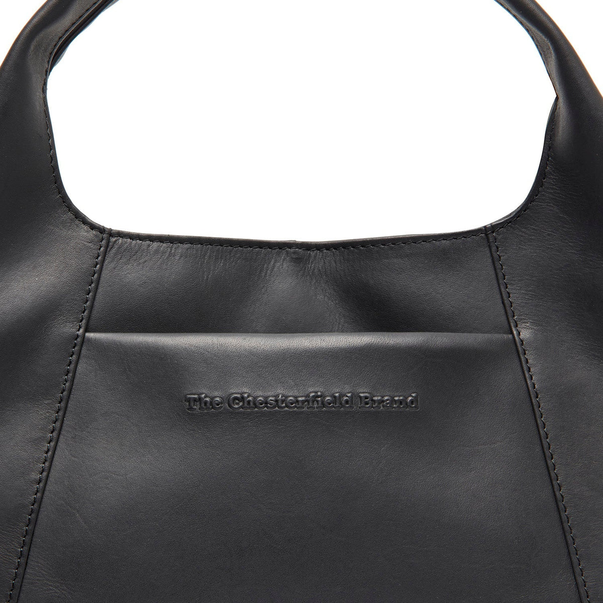 Detalle de cerca of Classic Collar &amp; Heavy-Duty Zipper Hardware on Salina Full-Grain Leather Handbag para Mujer