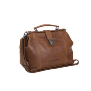 Tailored Rib Cuffs &amp; Hem Craftsmanship Construction Detail on Shaun Full-Grain Leather Handbag para Mujer