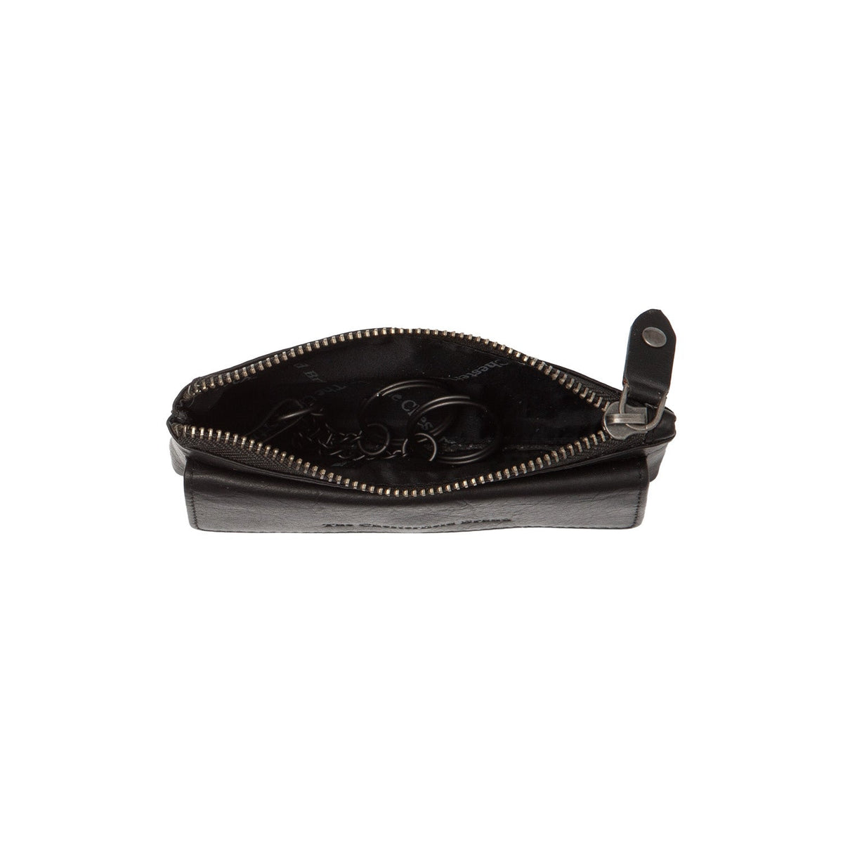 Violette Full-Grain Leather Key Case para Mujer - Vista de perfil lateral con corte ergonómico de manga