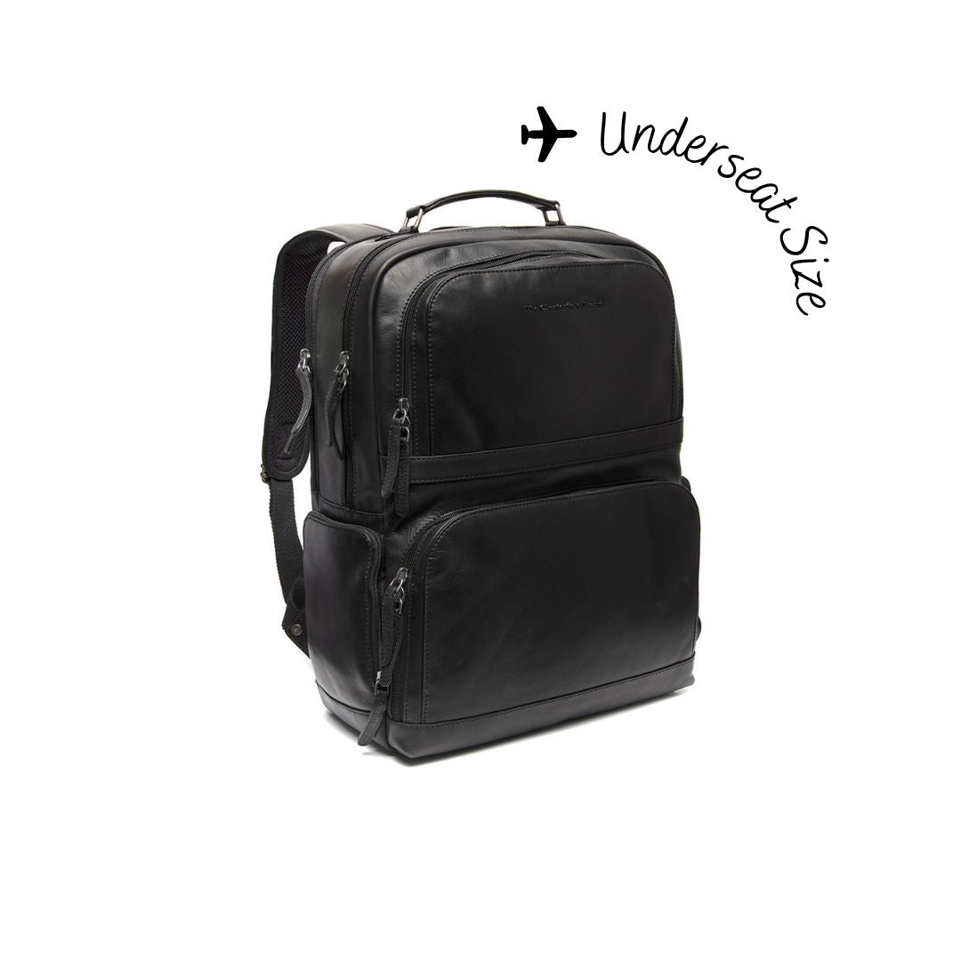 Lennox Full-Grain Leather Laptop Backpack para Mujer in Classic 100% Full-Grain Leather - Full Exterior Front Profile View | Comprar online