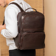 Lennox Full-Grain Leather Laptop Backpack para Mujer – Vista alternativa del producto 2