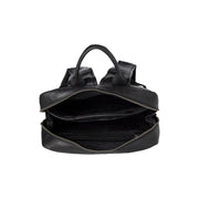 Nicola Full-Grain Leather Laptop Backpack para Mujer - Structured Side Profile Showing Gusset Depth &amp; Expansion Capacity