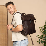 
Savona Mochila de cuero flor para portátil – alternate product view 2