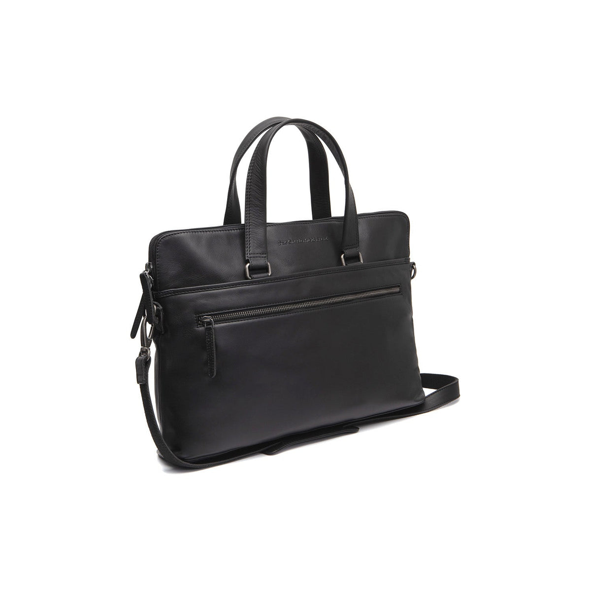 Elvas Full-Grain Leather Laptop Bag para Mujer in Classic 100% Full-Grain Leather - Full Exterior Front Profile View | Comprar online