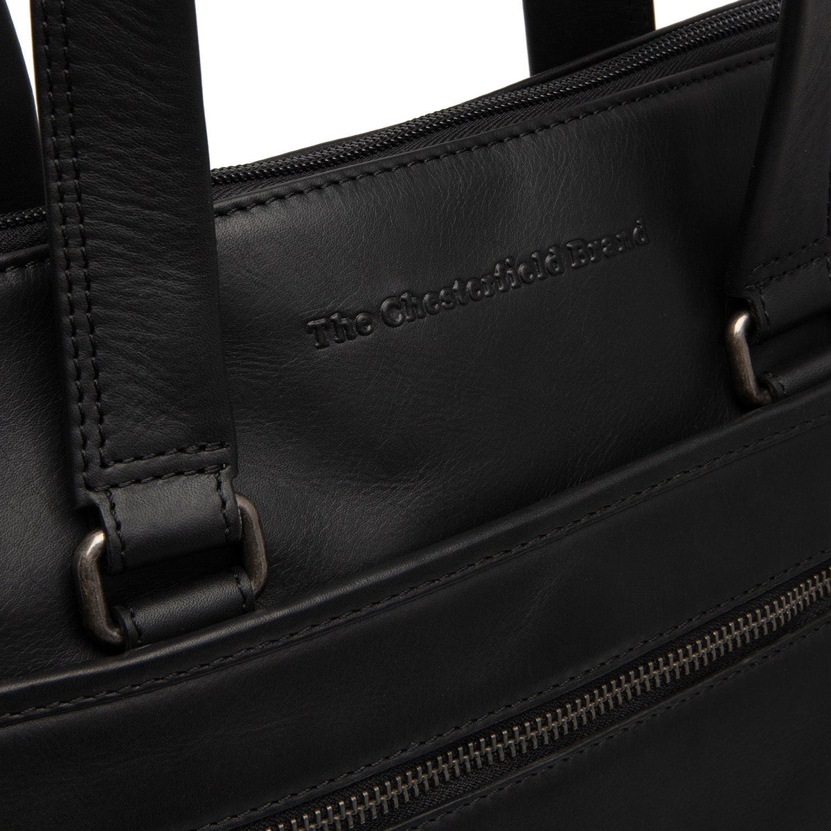 Elvas Full-Grain Leather Laptop Bag para Mujer - Structured Side Profile Showing Gusset Depth &amp; Expansion Capacity