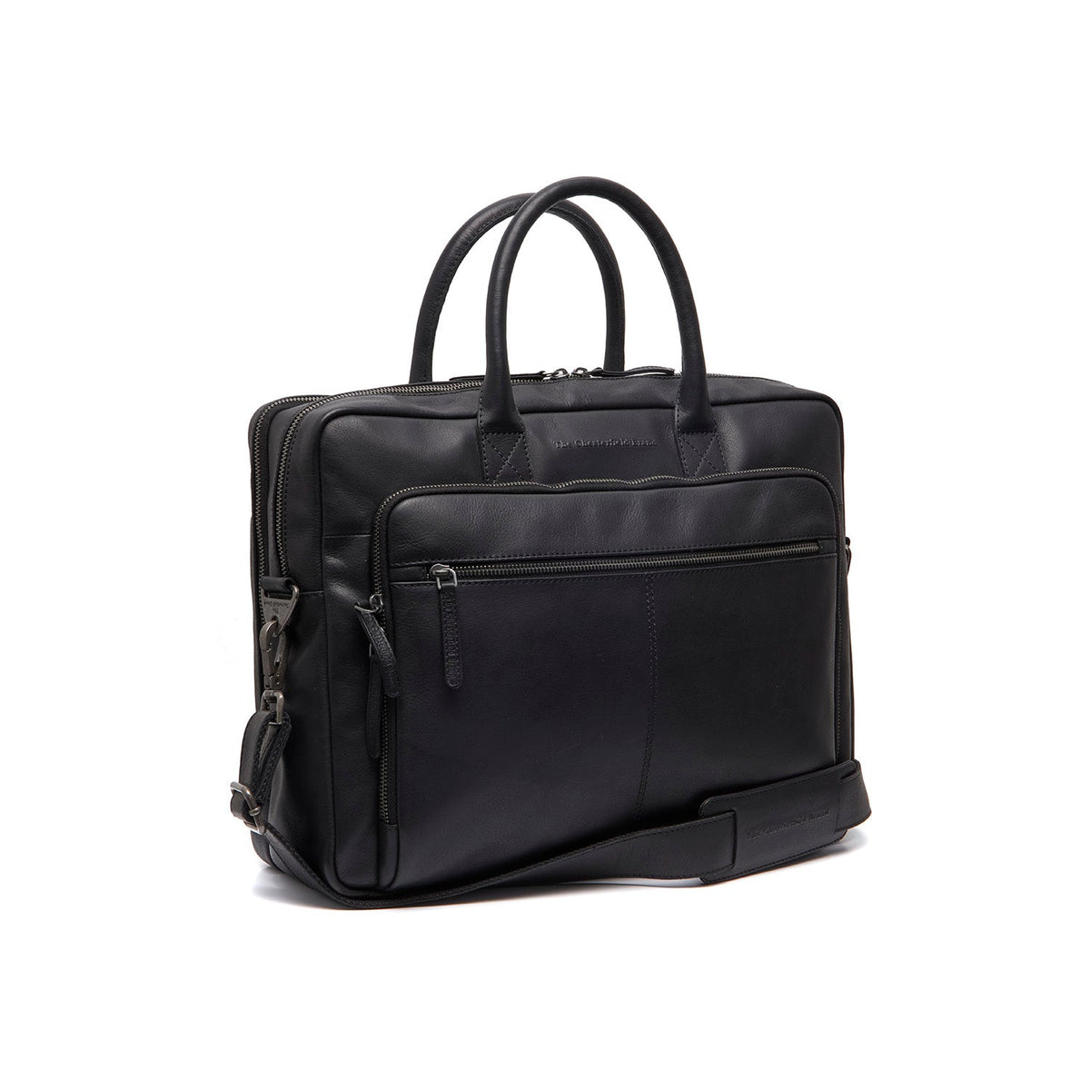 Tacama Full-Grain Leather Laptop Bag para Mujer in Classic 100% Full-Grain Leather - Full Exterior Front Profile View | Comprar online