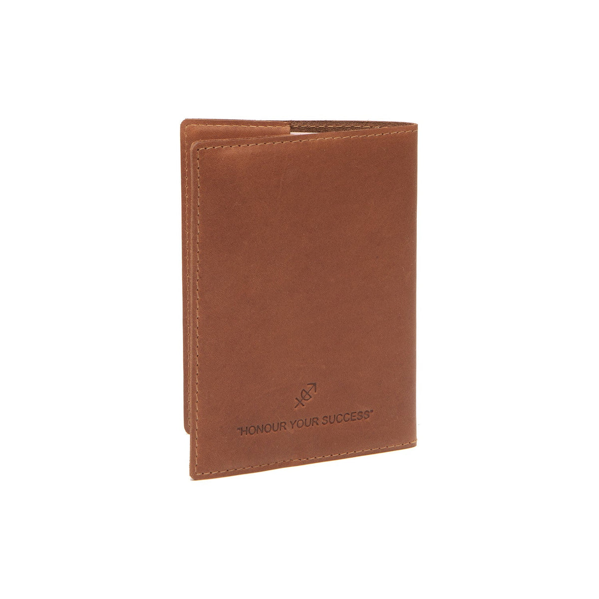 Cognac Leather Passport Case para Mujer, detail view 1