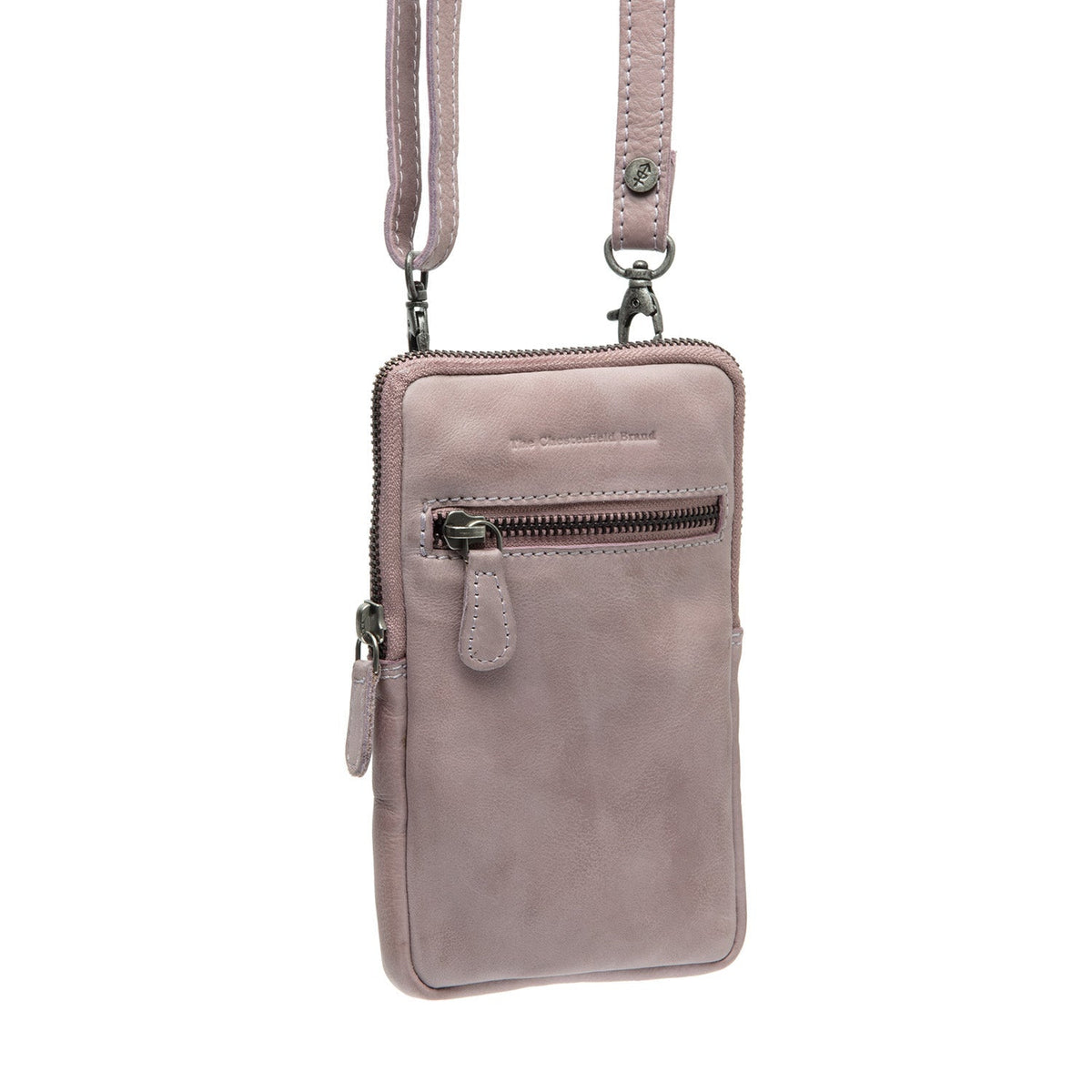Salta Full-Grain Leather Phone Bag en clásico 100% cuero flor integral - Vista frontal y silueta entallada | Comprar online