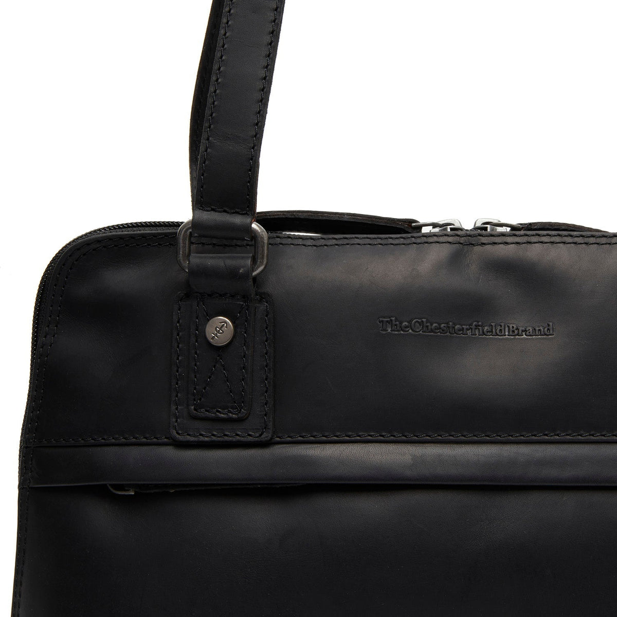 
Classic 100% Full-Grain leather Bag - Perspectiva trasera con correas de cuero reforzadas