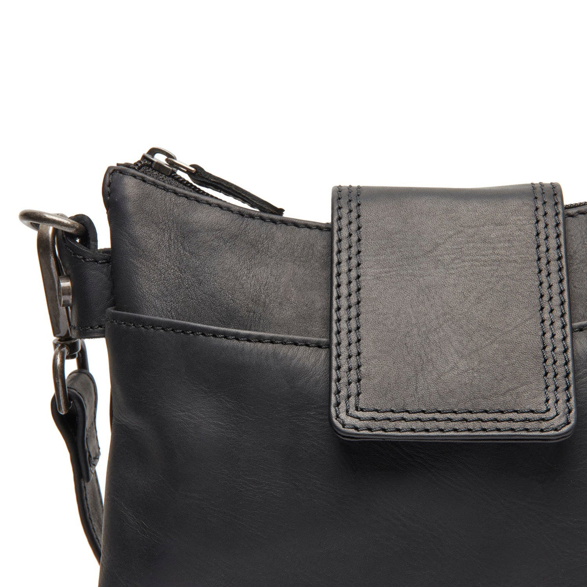 
Classic 100% Full-Grain leather Bag - Perspectiva trasera con correas de cuero reforzadas