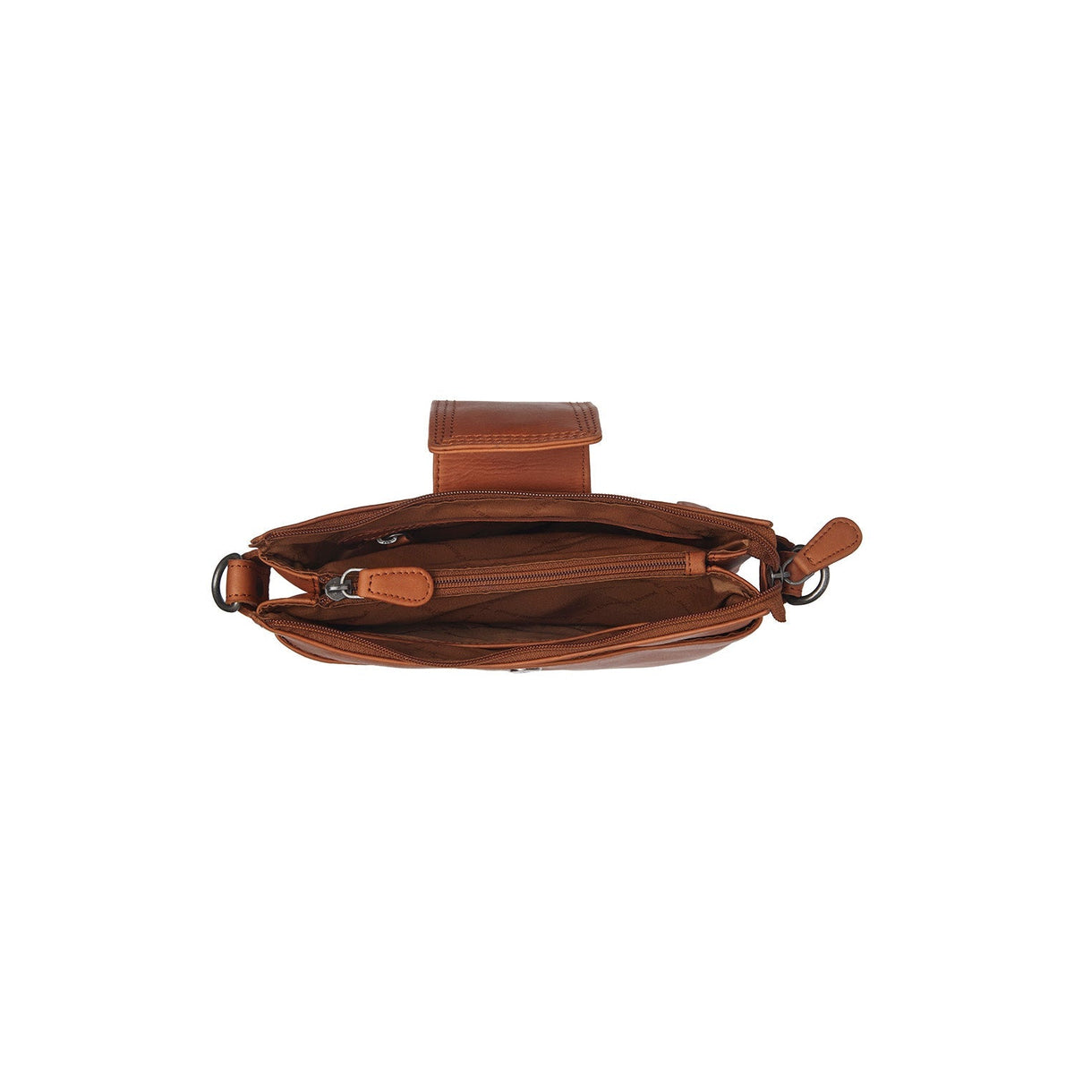 
Cognac Leather Shoulder Bag Calora, detail view 3