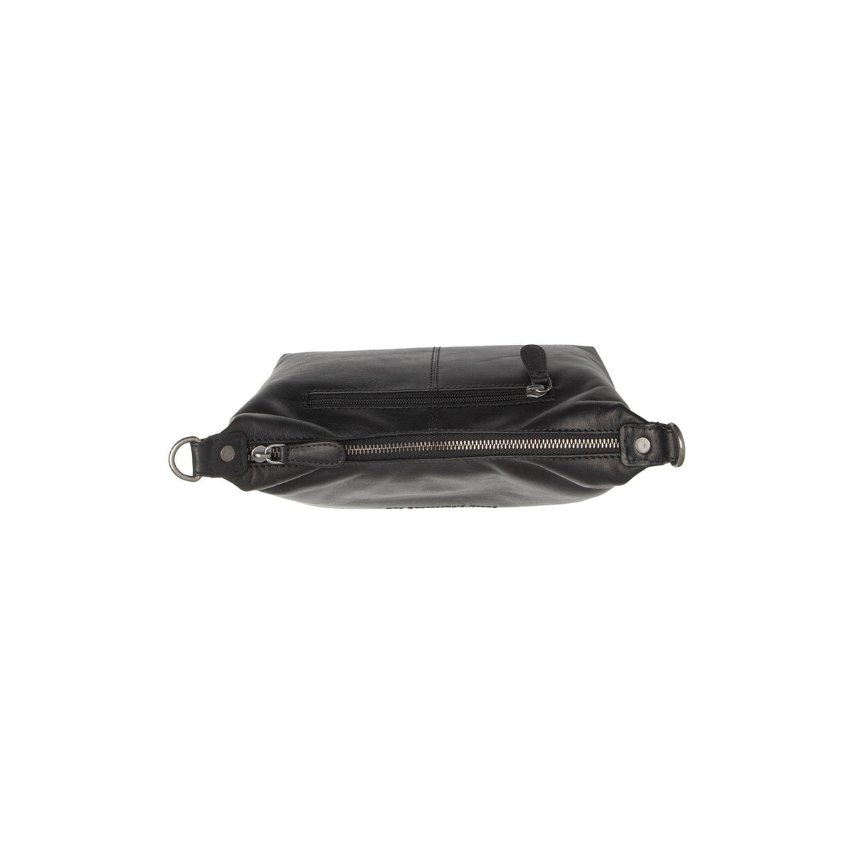 
Solid Antique Brass Hardware & Heavy-Duty Dual Zipper Detail on Christie Bolso de hombro de cuero flor
