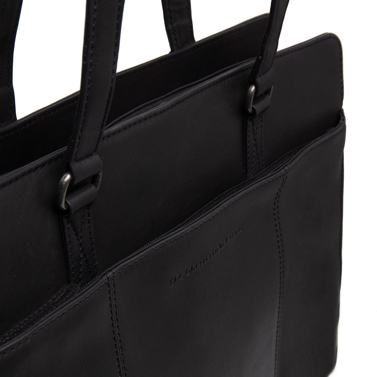Fidenza Full-Grain Leather Shoulder Bag para Mujer - Structured Side Profile Showing Gusset Depth &amp; Expansion Capacity