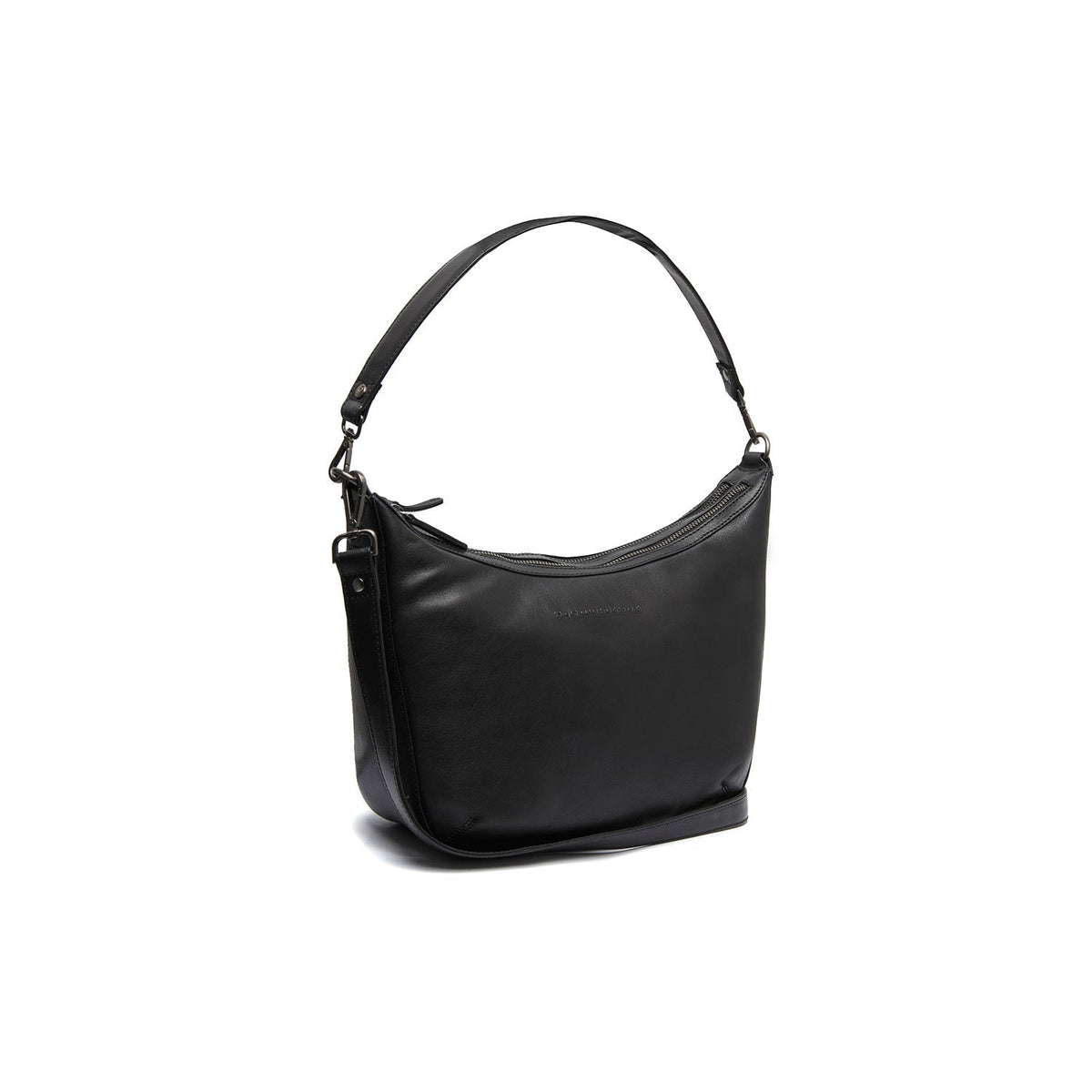 Moneva Full-Grain Leather Shoulder Bag para Mujer in Classic 100% Full-Grain Leather - Full Exterior Front Profile View | Comprar online