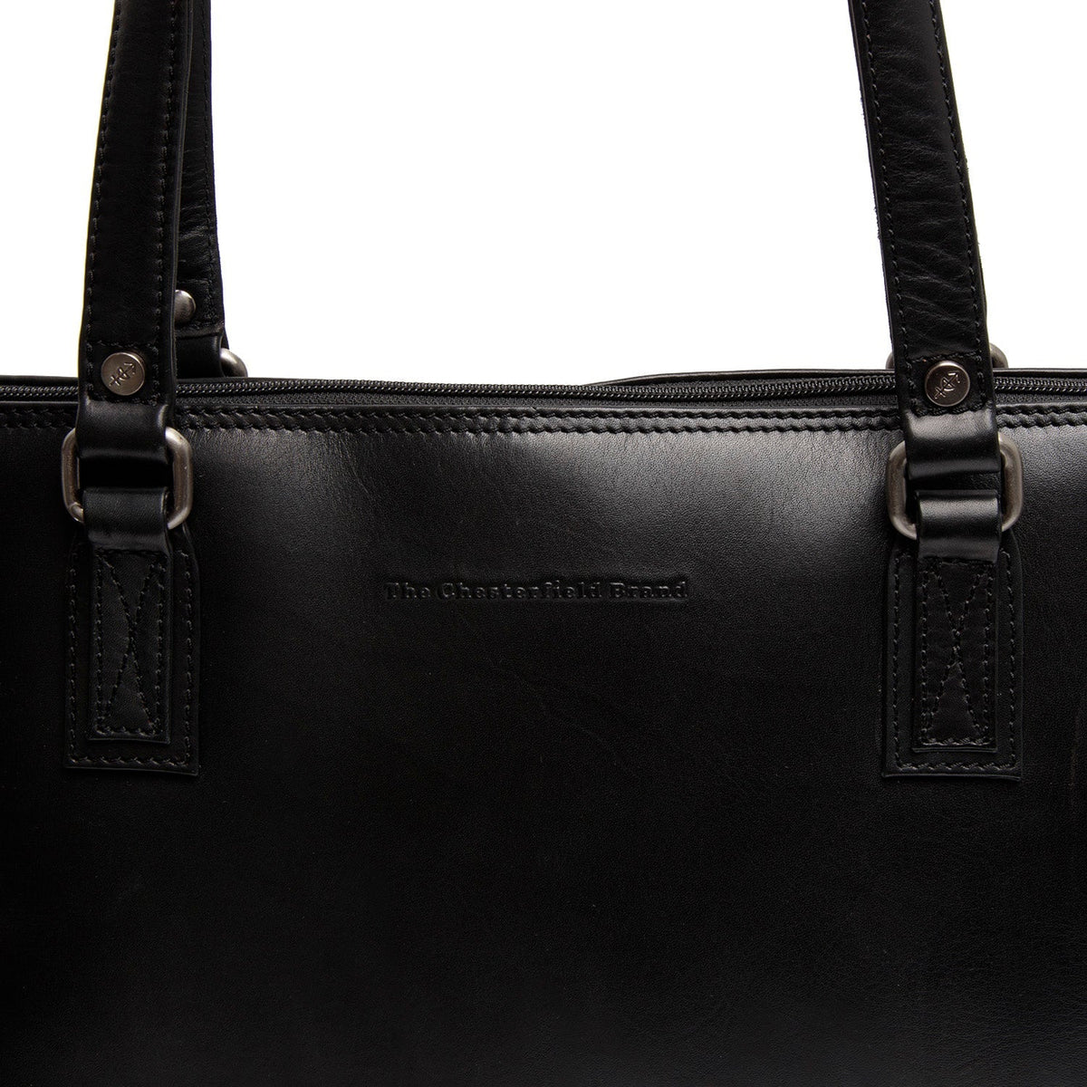 
Classic 100% Full-Grain leather Bag - Perspectiva trasera con correas de cuero reforzadas