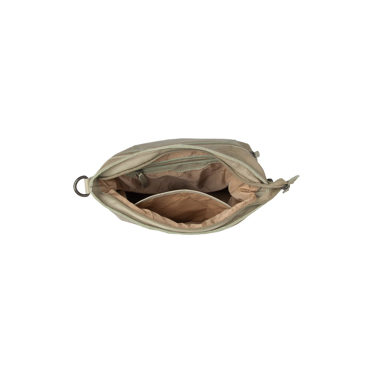 Solid Antique Brass Hardware &amp; Heavy-Duty Dual Zipper Detail on Sintra Full-Grain Leather Shoulder Bag para Mujer
