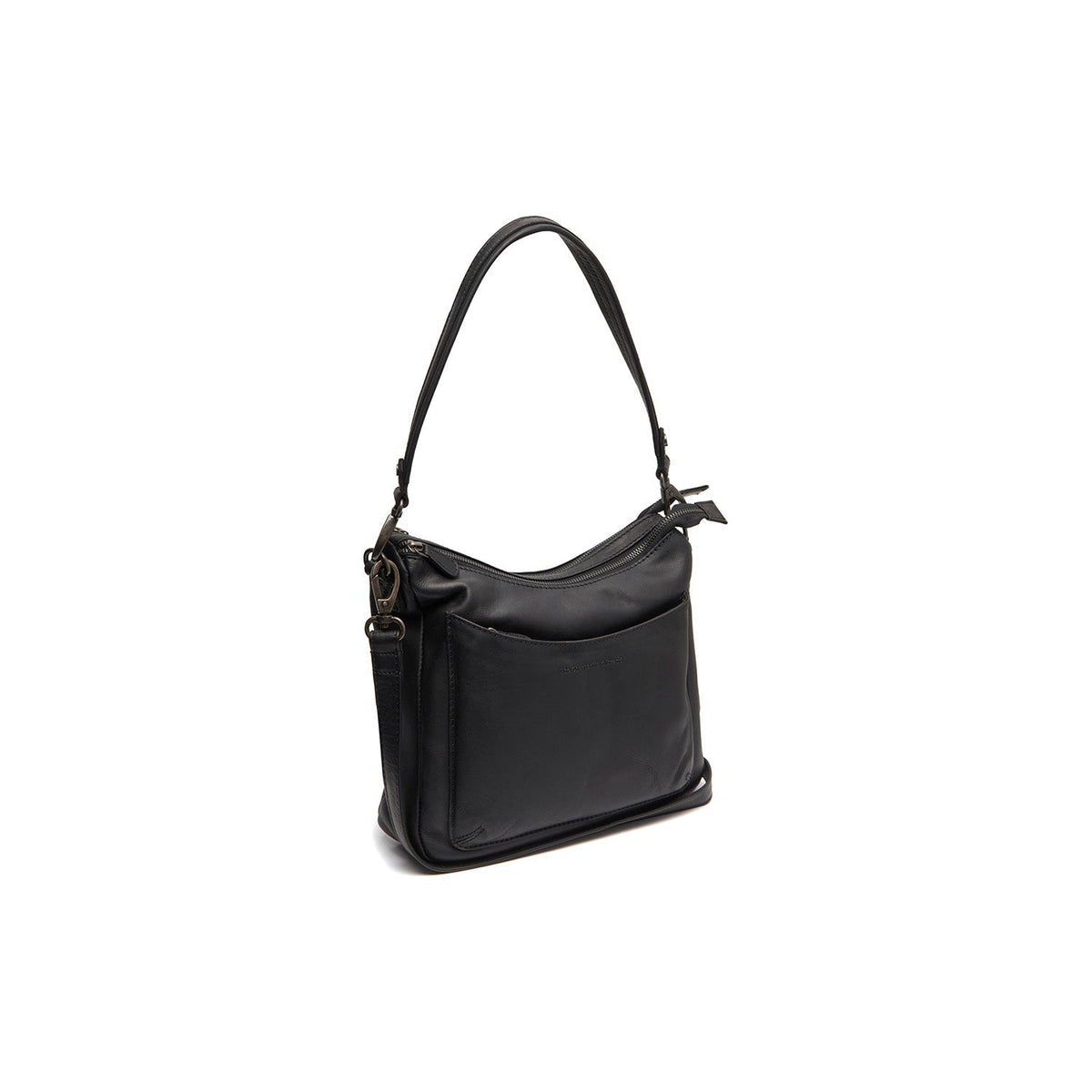 Tivra Full-Grain Leather Shoulder Bag para Mujer in Classic 100% Full-Grain Leather - Full Exterior Front Profile View | Comprar online