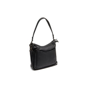 Tivra Full-Grain Leather Shoulder Bag para Mujer in Classic 100% Full-Grain Leather - Full Exterior Front Profile View | Comprar online