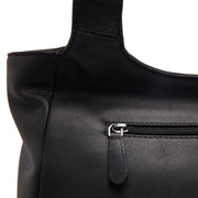 Tofino Full-Grain Leather Shoulder Bag para Mujer - Structured Side Profile Showing Gusset Depth &amp; Expansion Capacity