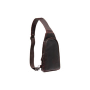 Brown Leather Sling Bag Bowey para Mujer, front view