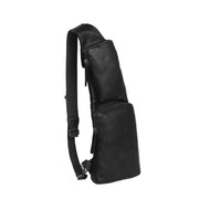 Leather Sling Bag Logan para Mujer in Classic 100% Full-Grain Leather - Full Exterior Front Profile View | Comprar online