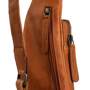 Cognac Leather Sling Bag Logan para Mujer, detail view 3
