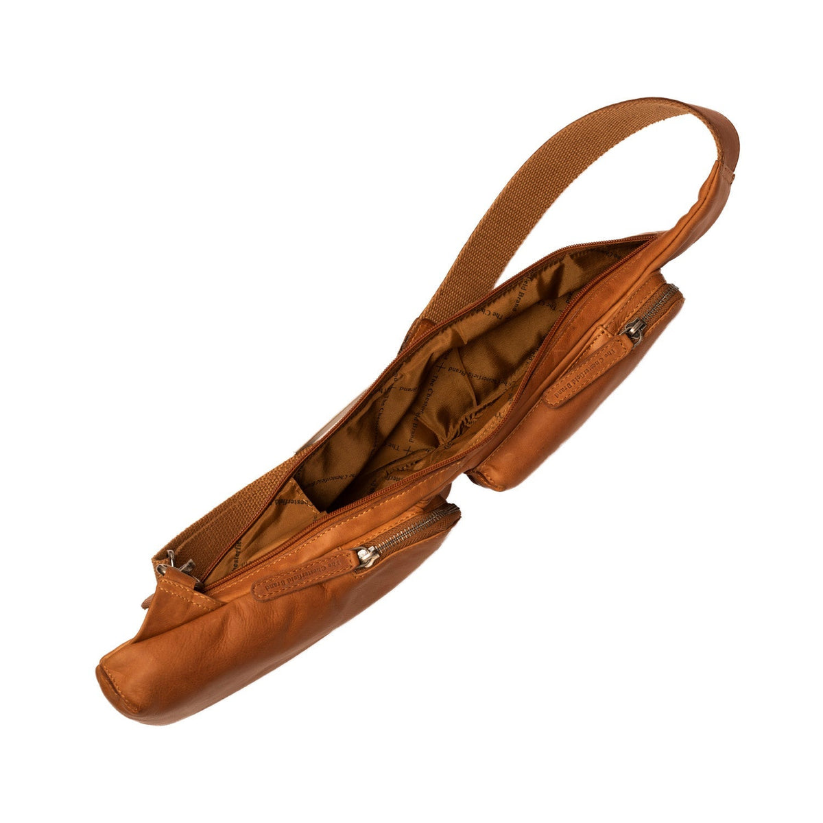 Cognac Leather Sling Bag Logan para Mujer, detail view 5