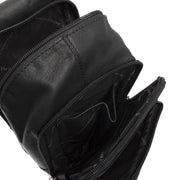 Leather Sling Bag Riga para Mujer - Structured Side Profile Showing Gusset Depth &amp; Expansion Capacity
