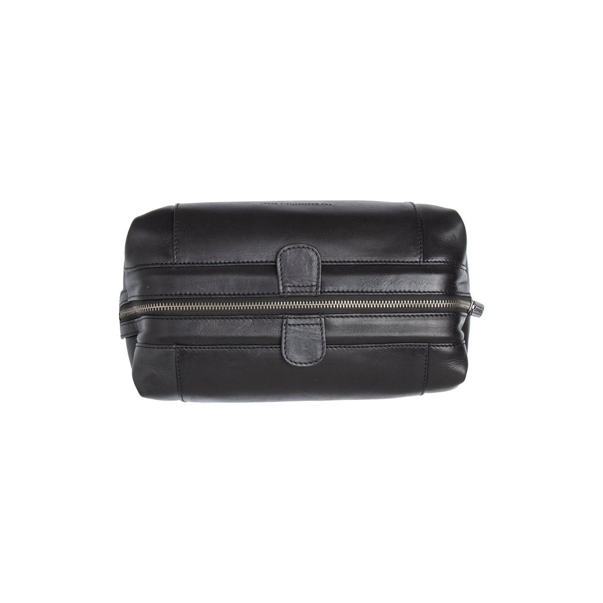 Biassa Full-Grain Leather Toiletry Bag para Mujer - Vista de perfil lateral con corte ergonómico de manga