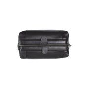 Biassa Full-Grain Leather Toiletry Bag para Mujer - Vista de perfil lateral con corte ergonómico de manga