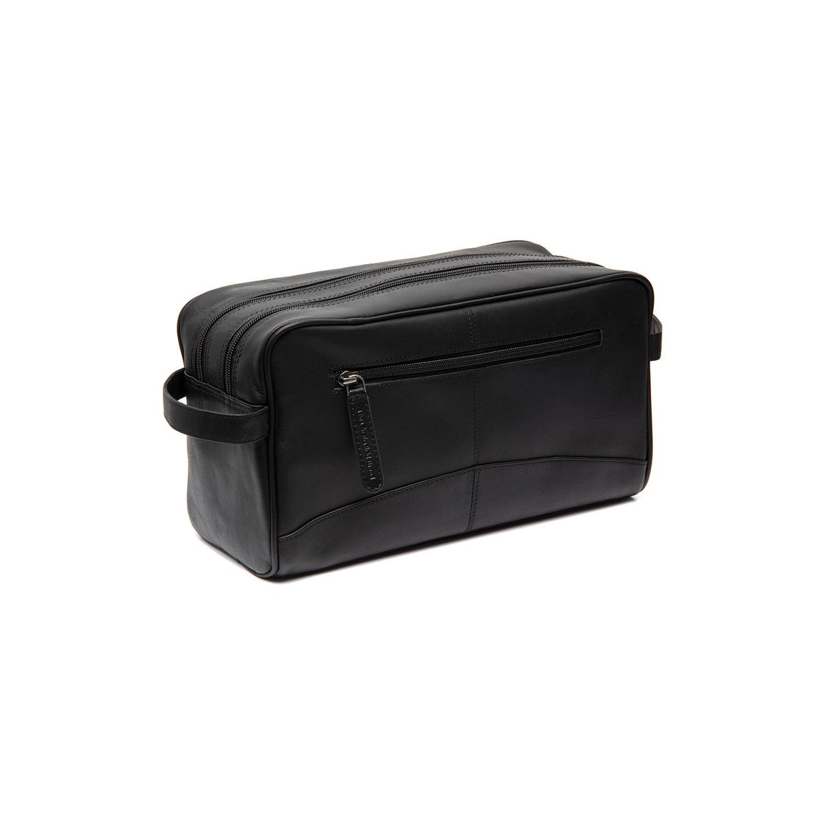 Styled Fit Perspective of Stefan Full-Grain Leather Toiletry Bag para Mujer on Model - Natural Daylight Drape