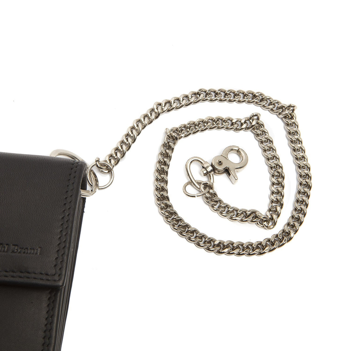 Solid Antique Brass Hardware &amp; Heavy-Duty Dual Zipper Detail on Elba Full-Grain Leather Waiter Wallet para Mujer
