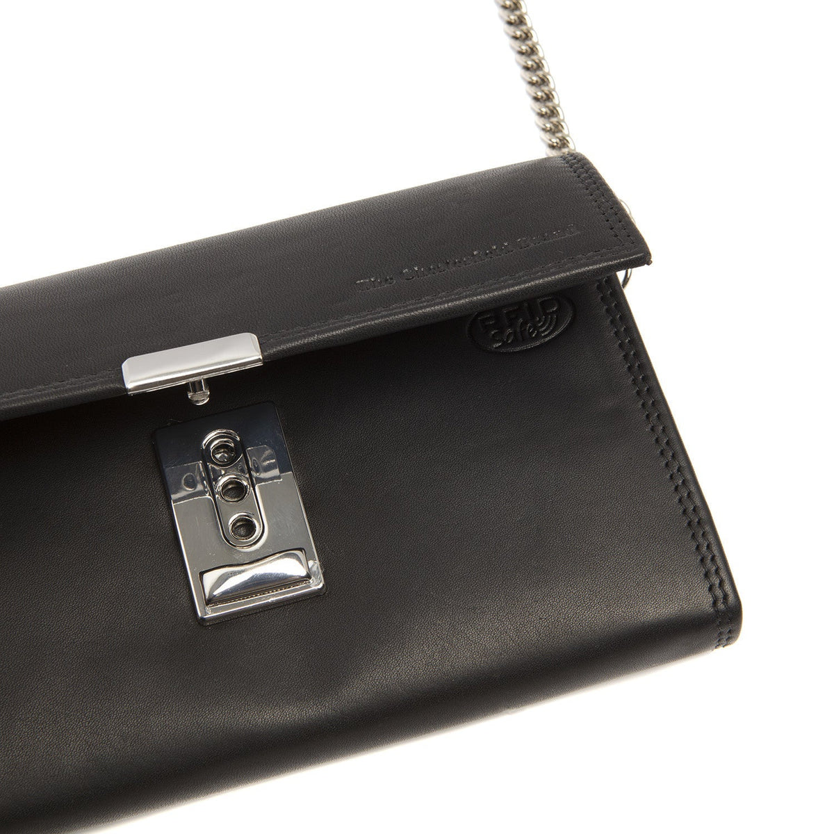 Elba Full-Grain Leather Waiter Wallet para Mujer - Structured Side Profile Showing Gusset Depth &amp; Expansion Capacity