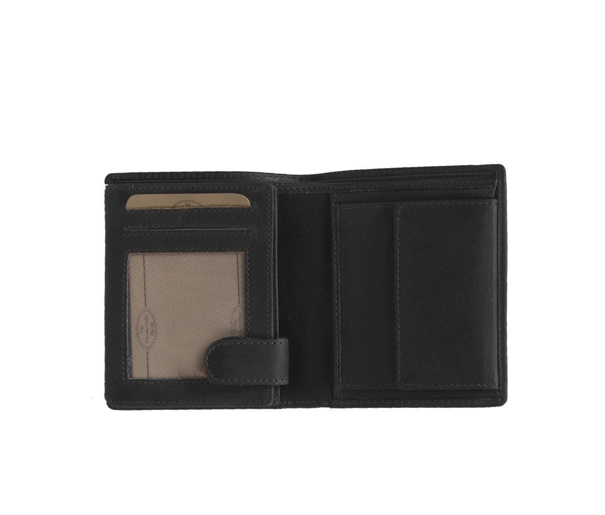 Solid Antique Brass Hardware &amp; Heavy-Duty Dual Zipper Detail on Carl Full-Grain Cartera de Cuero para Hombre