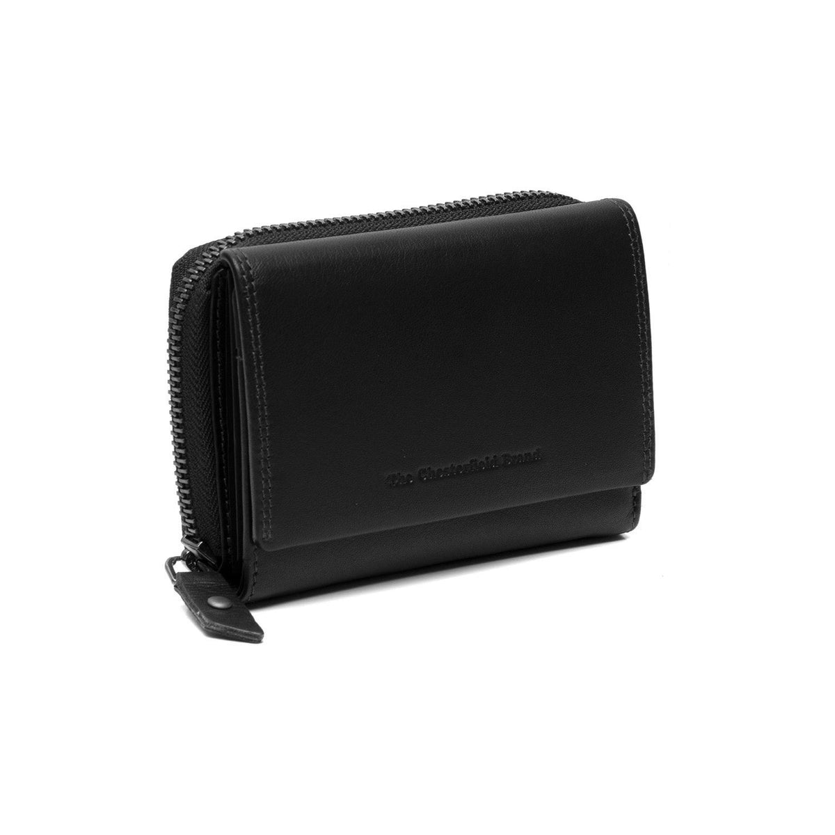 Doniva Full-Grain Cartera de Cuero para Mujer in Classic 100% Full-Grain Leather - Full Exterior Front Profile View | Comprar online