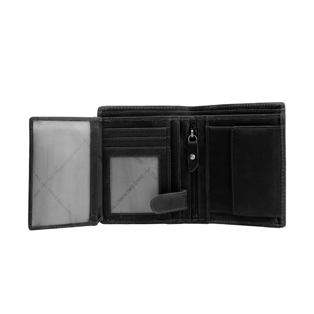 
Classic 100% Full-Grain leather Wallet - Perspectiva trasera con correas de cuero reforzadas