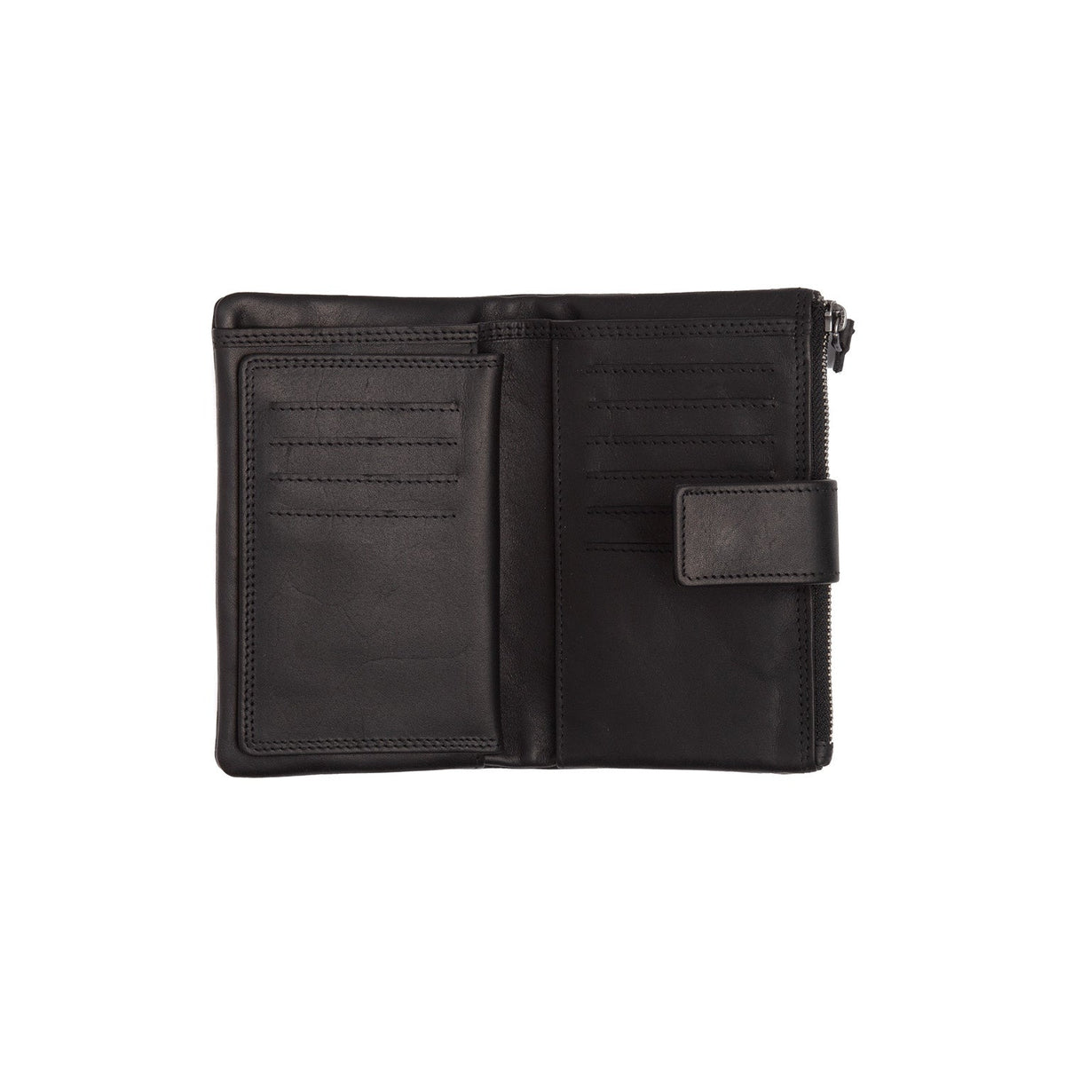 Landau Full-Grain Cartera de Cuero para Mujer - Structured Side Profile Showing Gusset Depth &amp; Expansion Capacity